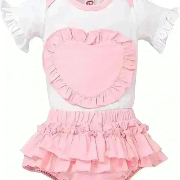 Other - Toddler baby girl clothes infant summer outfits cute ruffle t-Shirt + shorts set